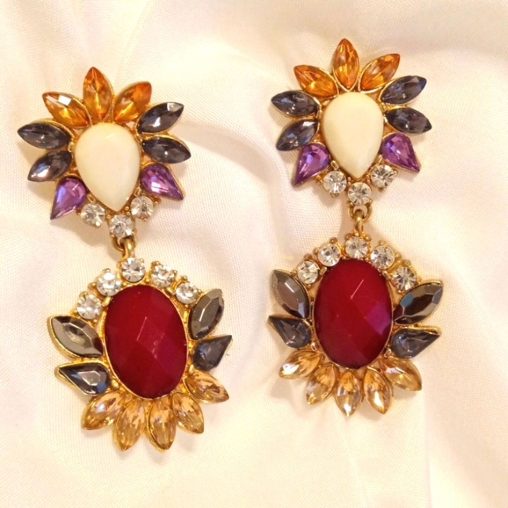 Earrings gems with a statement